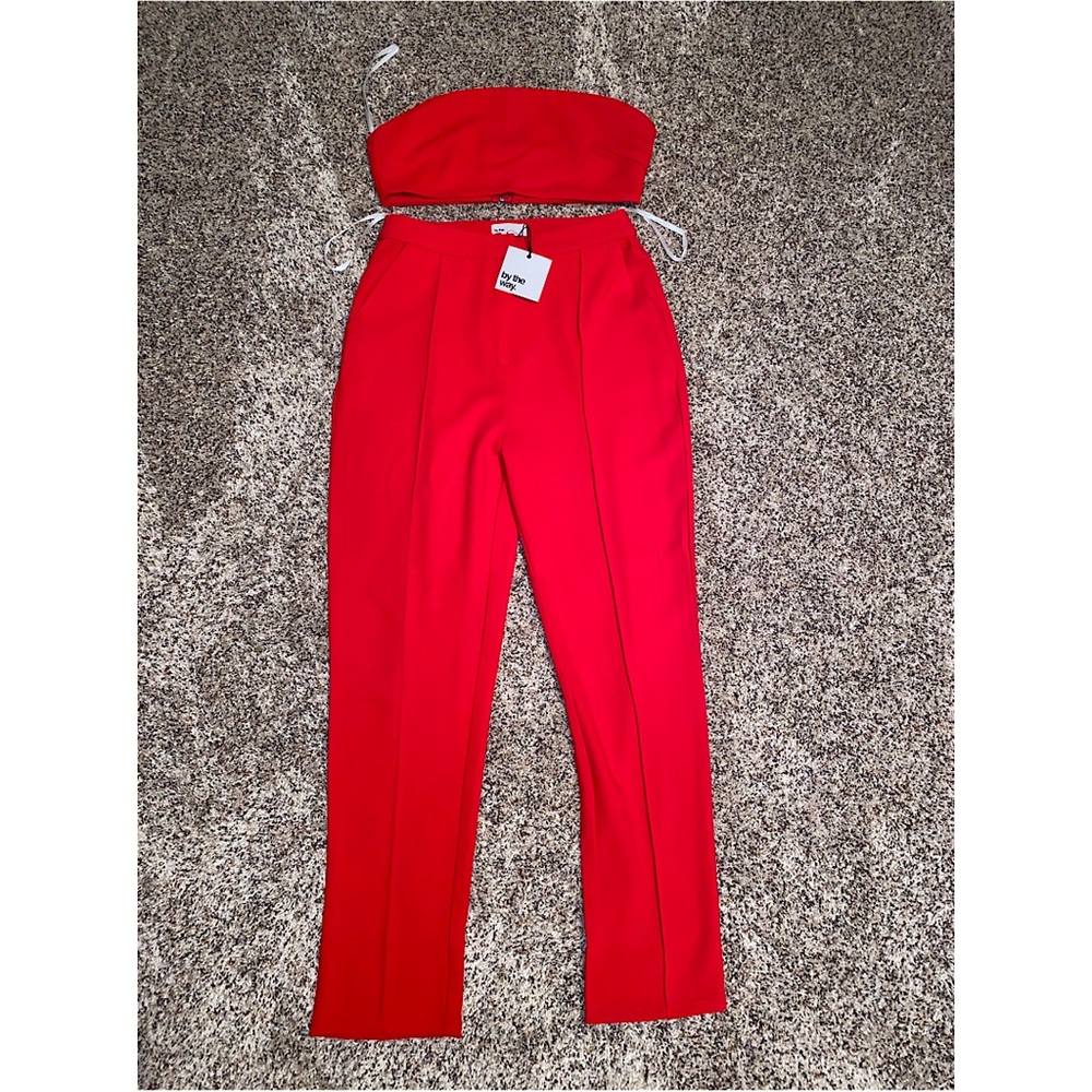 RED REMY BANDEAU PANTS SET
